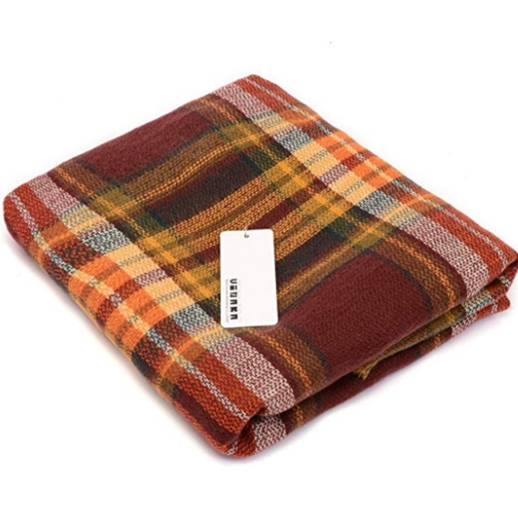 2 LEFT! Fall Colors Autumn Plaid Blanket Scarf - Picture 6 of 7